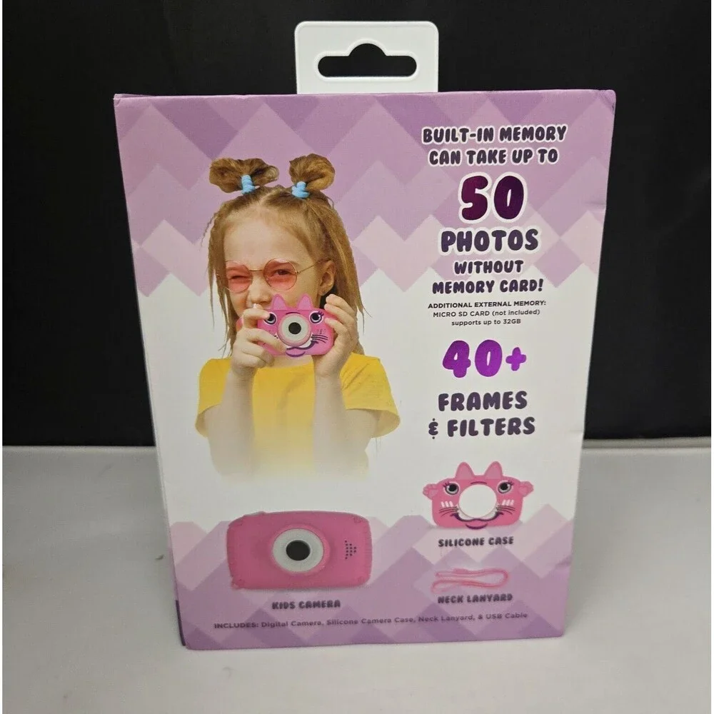 G-Kidz Pic Perfect Kids Camera 50 Pictures Frames Filters Games Pink Open Box